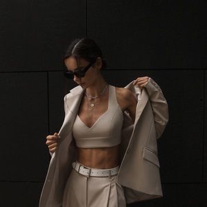 Lichi Bustier Cropped Top (beige)